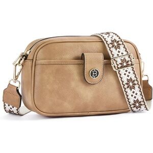 Tan Crossbody Bag with guitar Strap
